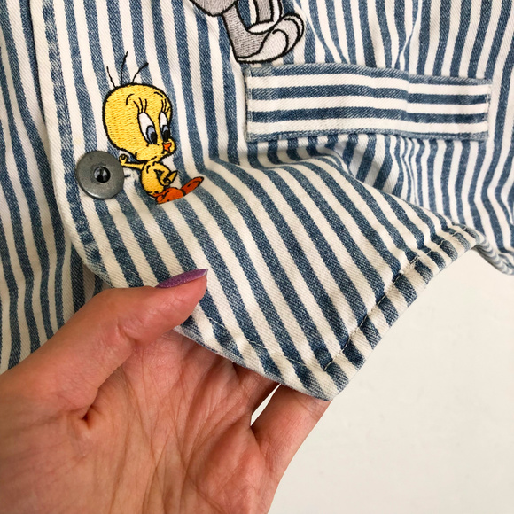 Warner Bros Tweety Bugs Bunny Taz Striped Vest - Picture 4 of 6